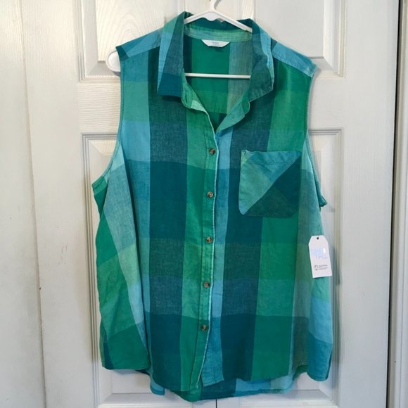 Time & Tru Sleeveless Tinley Blouse - Picture 1 of 5